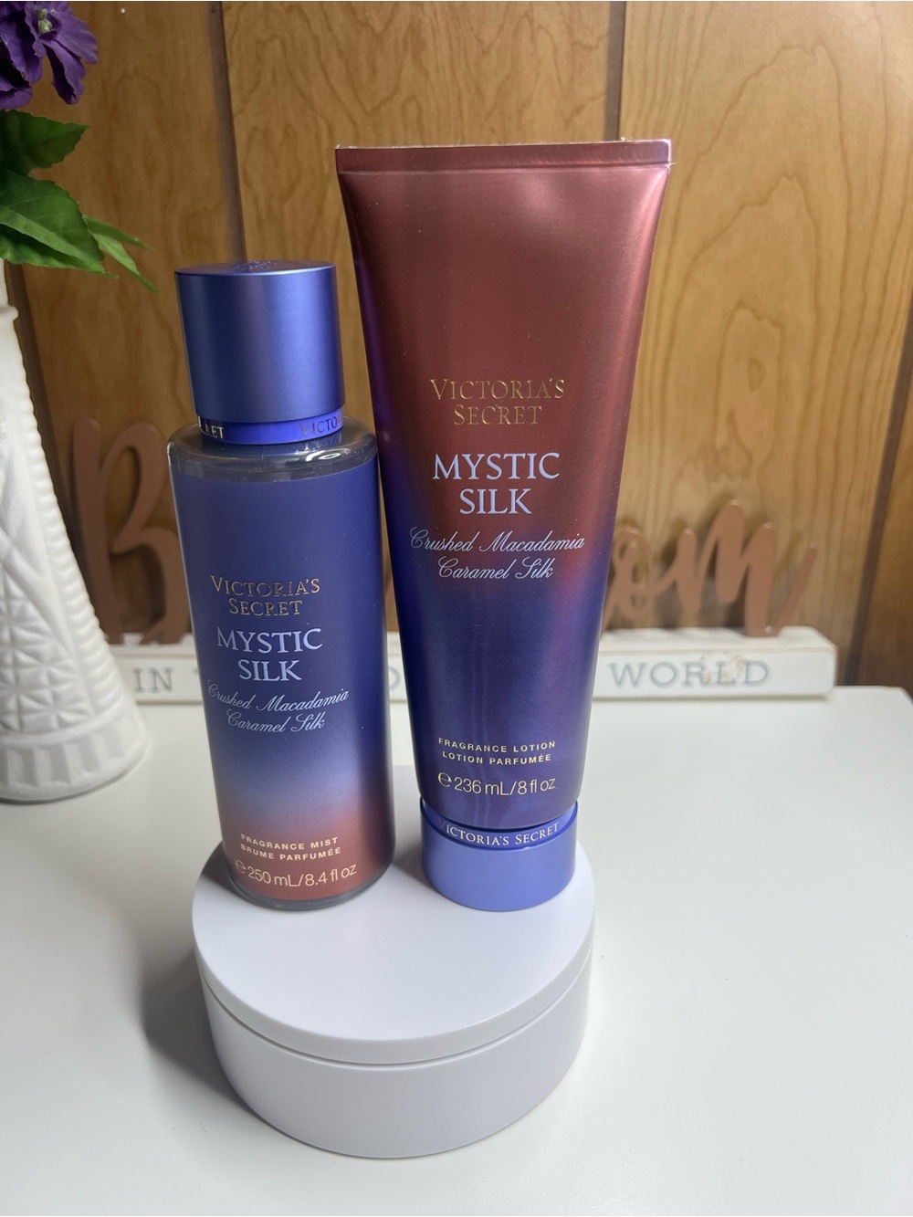 Victoria's Secret Mystic Silk Body Mist & Lotion - Purple, Rose